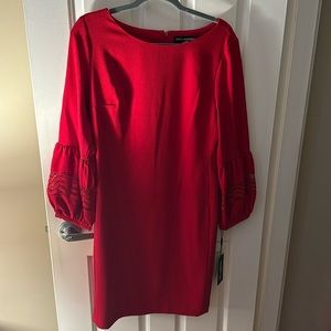 Brand New with tags on Karl Legerfeld size 10 red dress from Bloomingdale’s